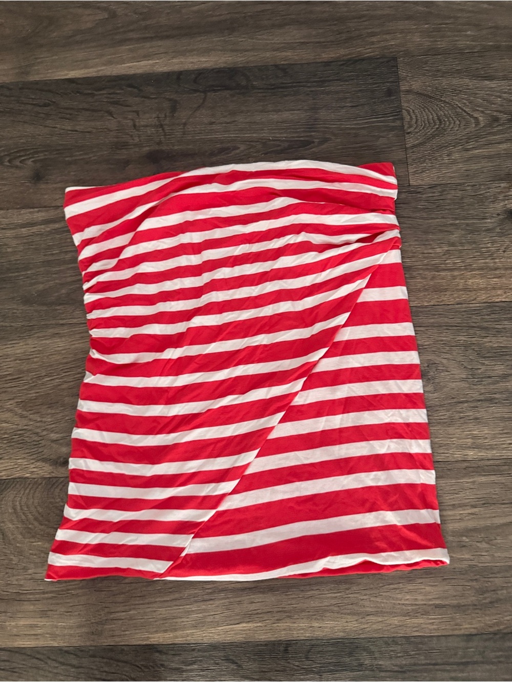 Cabi Red and White Striped Tube Top